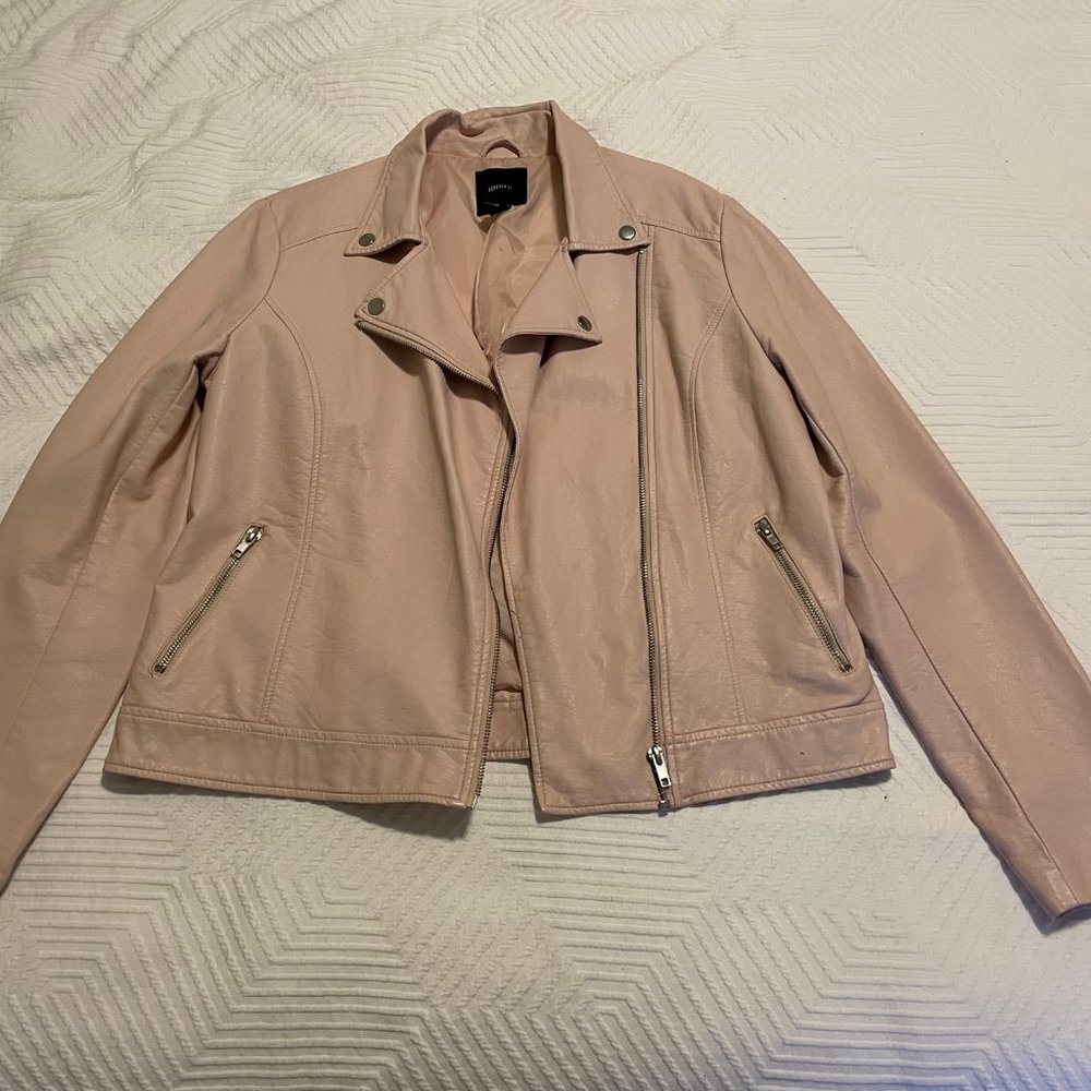 Light Pink Leather Style Jacket